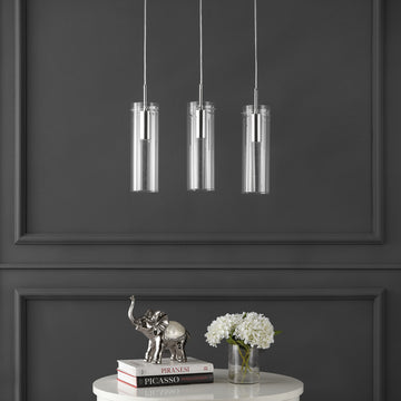 Mium Modern Style Iron/Crystal/Glass Integrated LED Linear Pendant - JONATHAN Y